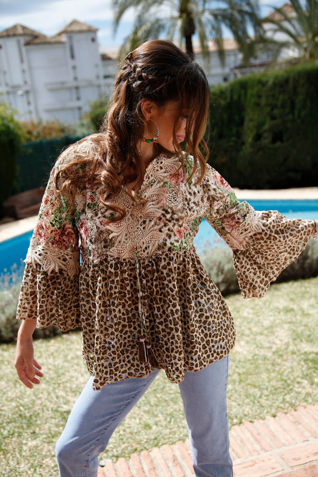 Morocco Leopard Rose Top - Goose Island