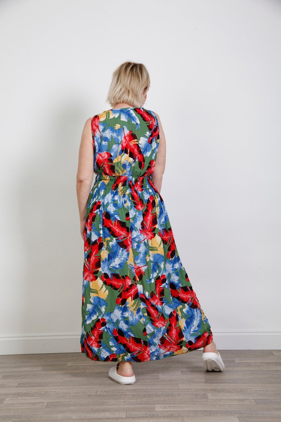 Pamela Palm Leaf Dress Green - Goose Island