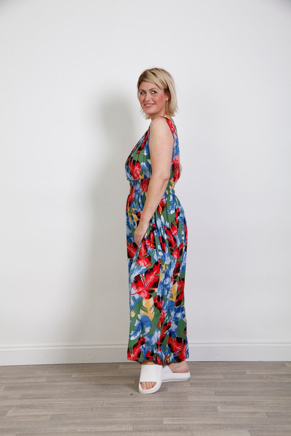 Pamela Palm Leaf Dress Green - Goose Island