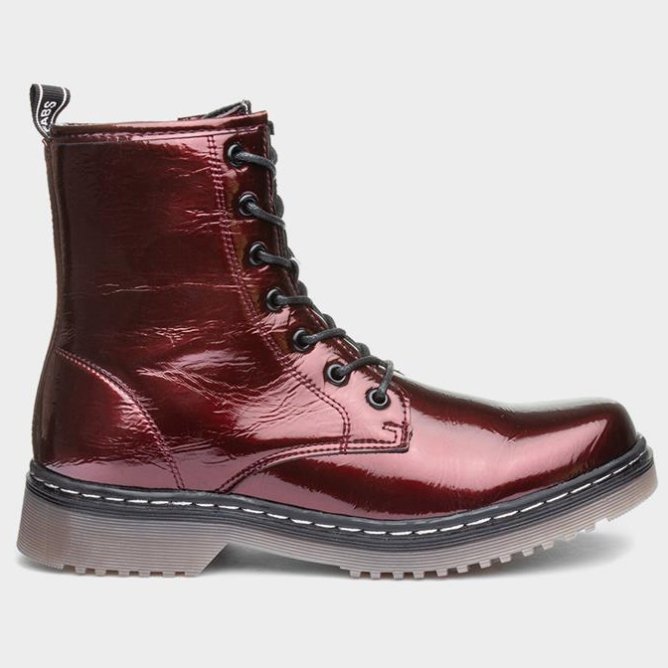 Patent Laceup Boots - Goose Island