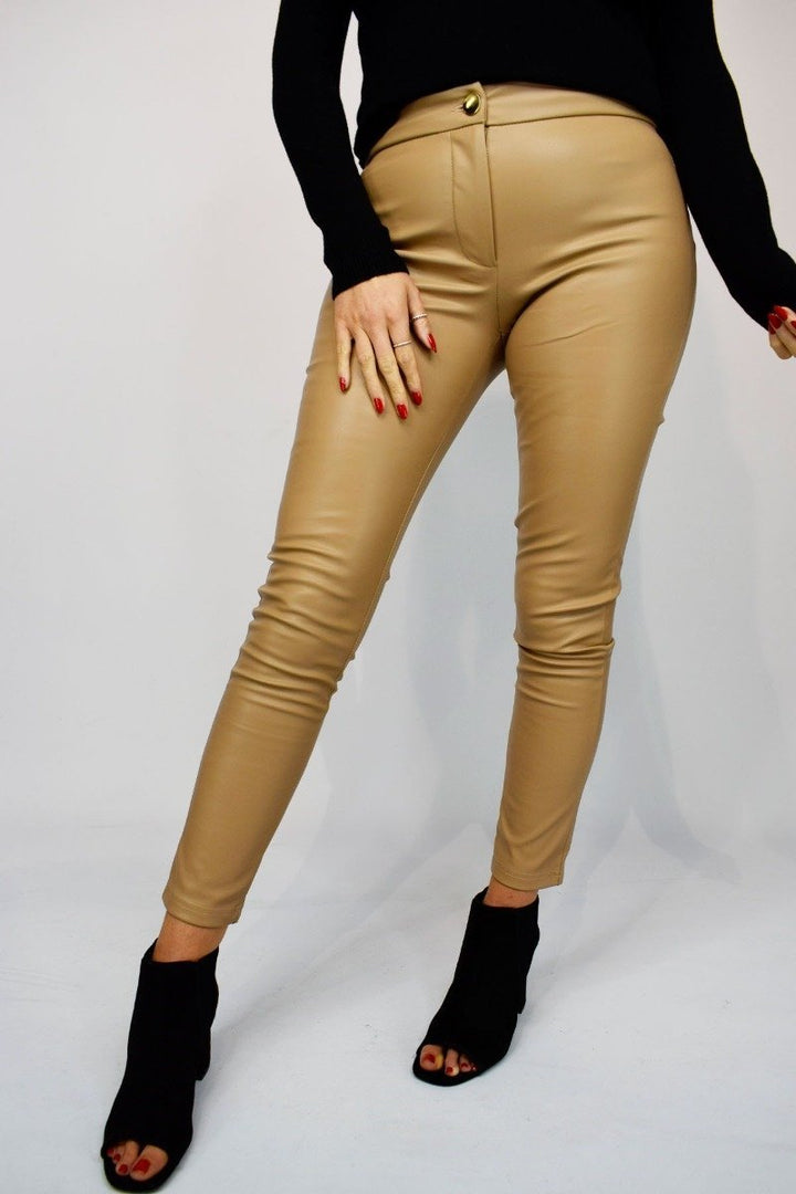 PU Button Trousers - Goose Island