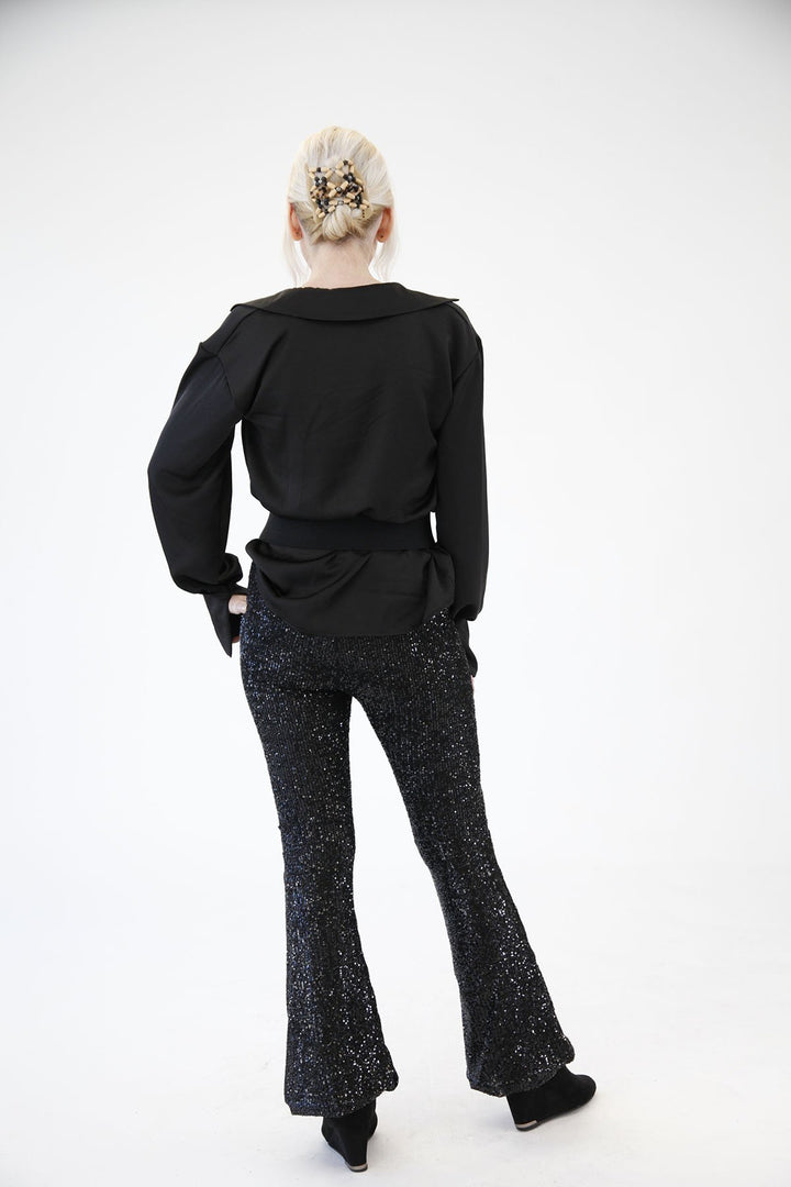 Sassi Sequin Flare Trousers - Goose Island