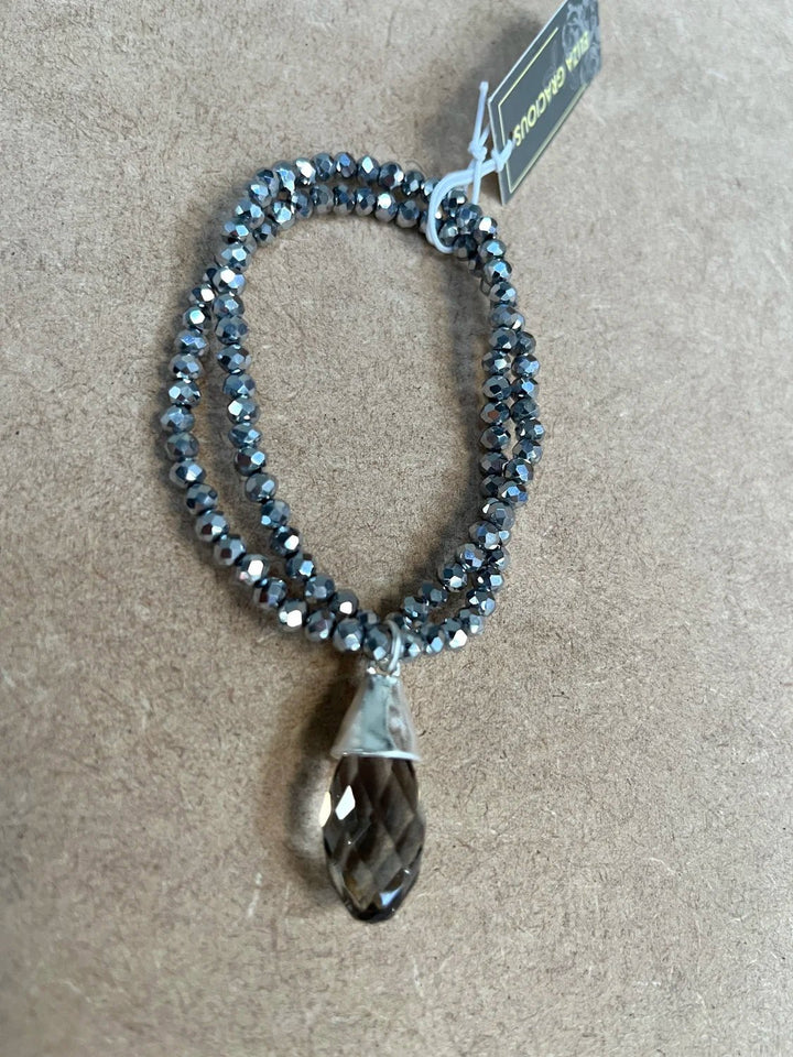 Silver Crystal Pendant Bracelet - Goose Island