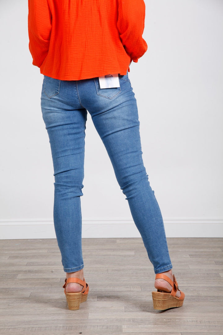 Washed Denim Push Up Skinny Jean - Goose Island