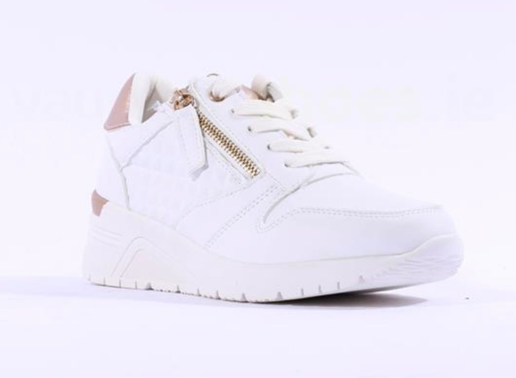 Wedge Side Zip Trainers White - Goose Island