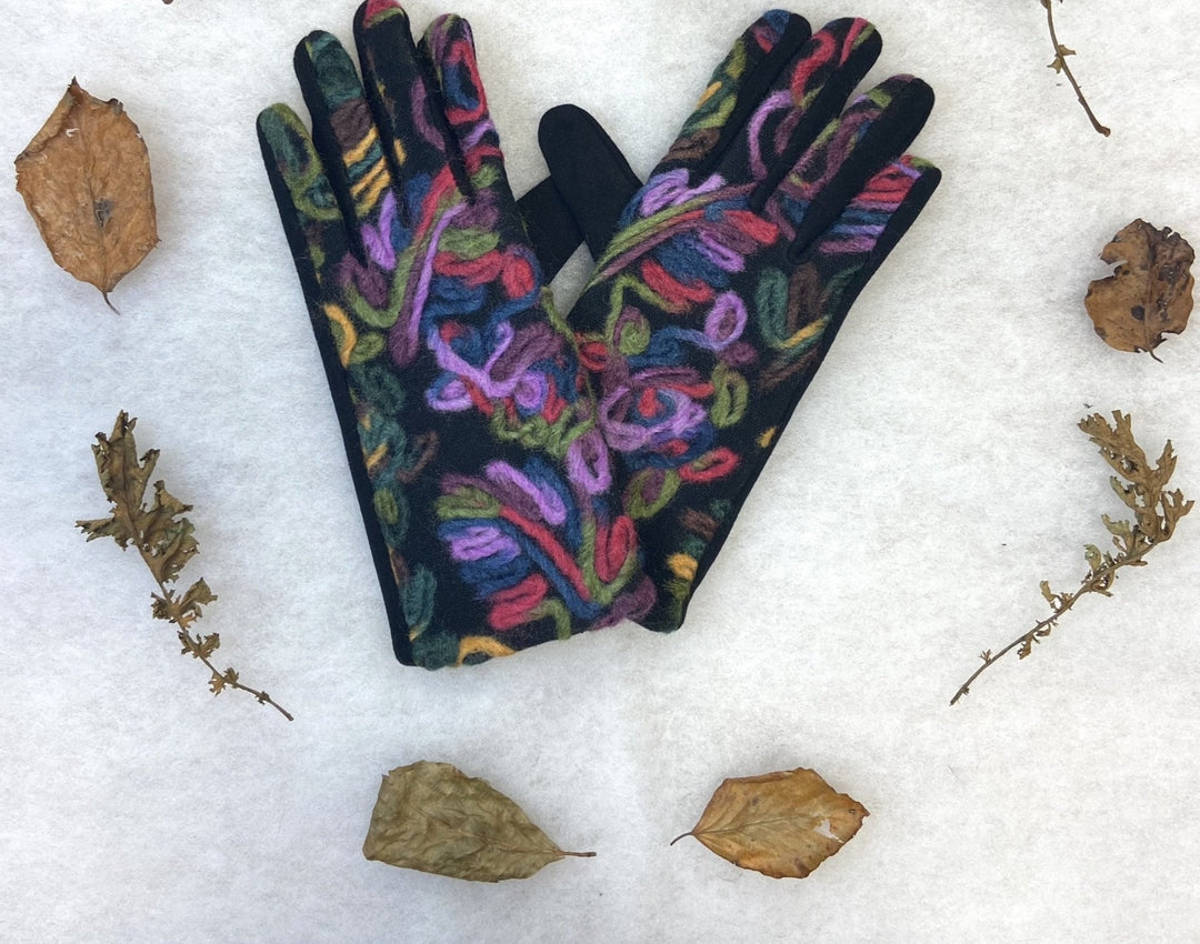 Wool Contrast Gloves - Goose Island