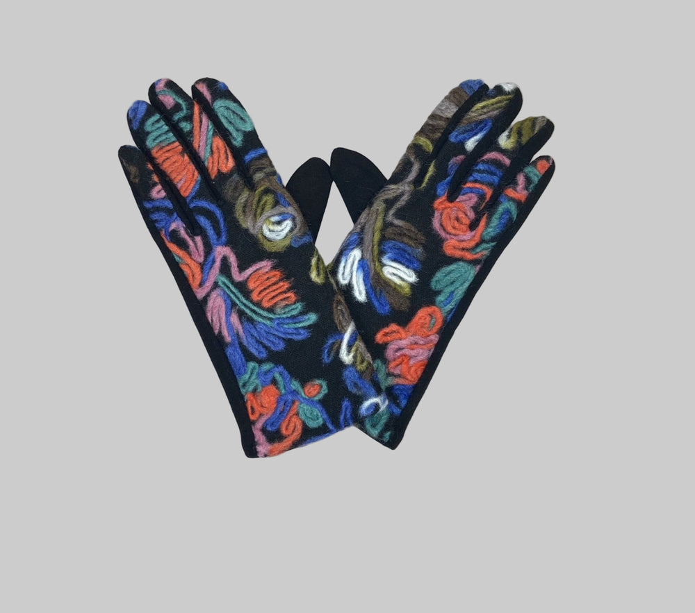 Wool Contrast Gloves - Goose Island